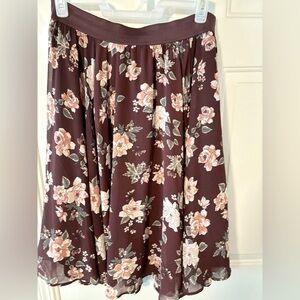 Torrid Size 2 Floral Brown Skirt